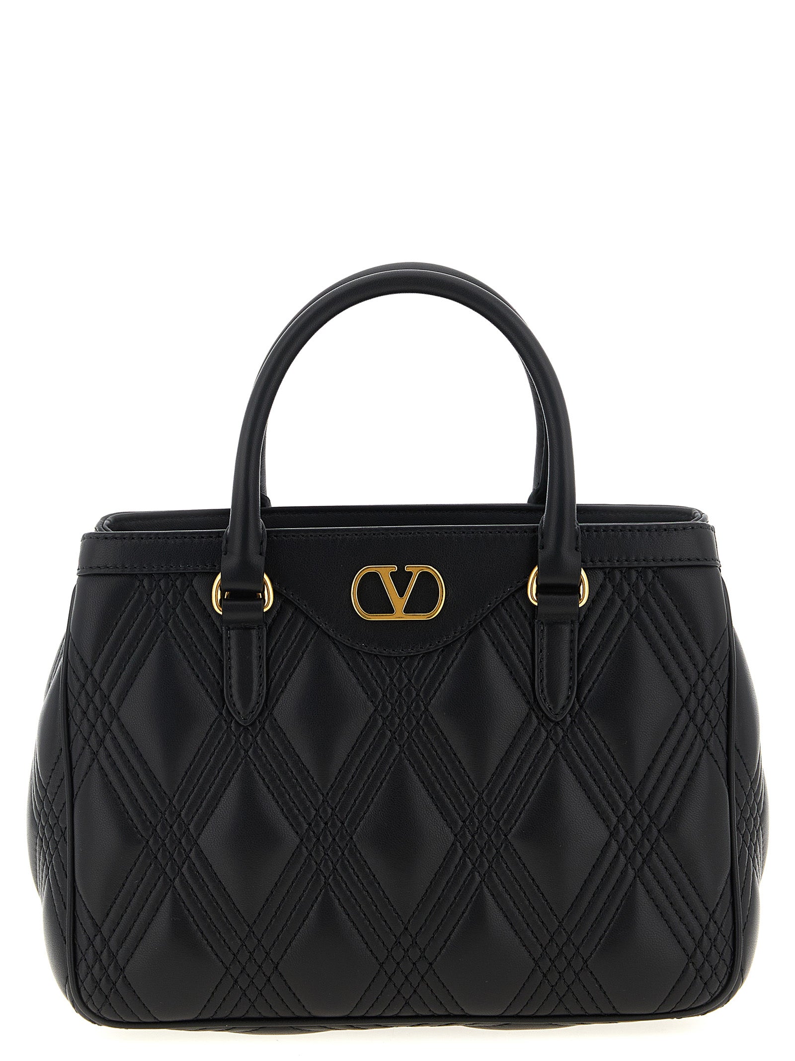 Quilted Handbag by Valentino Garavani for women in lamb leather black & signature features a exquisite silhouette, showcasing a secure and exquisite with versatile shoulder-strap, adjustable-strap & handle for a exquisite finish.