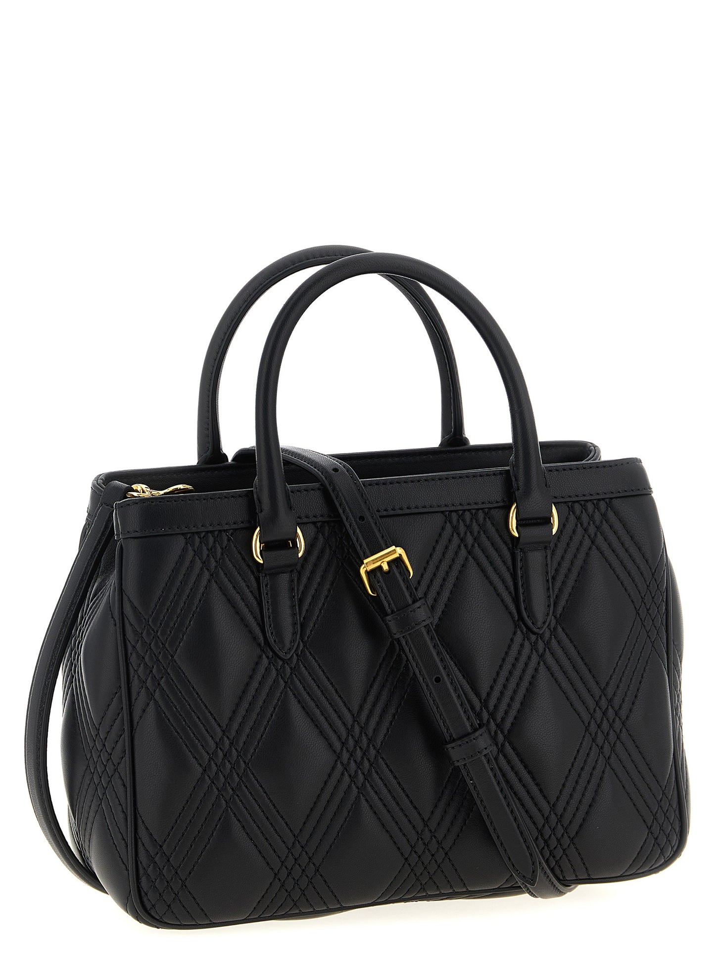 Quilted Handbag by Valentino Garavani for women in lamb leather black & signature features a refined silhouette, showcasing a secure , organized , and versatile shoulder-strap, adjustable-strap & handle for a refined finish.