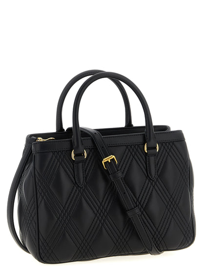 Quilted Handbag by Valentino Garavani for women in lamb leather black & signature features a refined silhouette, showcasing a secure , organized , and versatile shoulder-strap, adjustable-strap & handle for a refined finish.