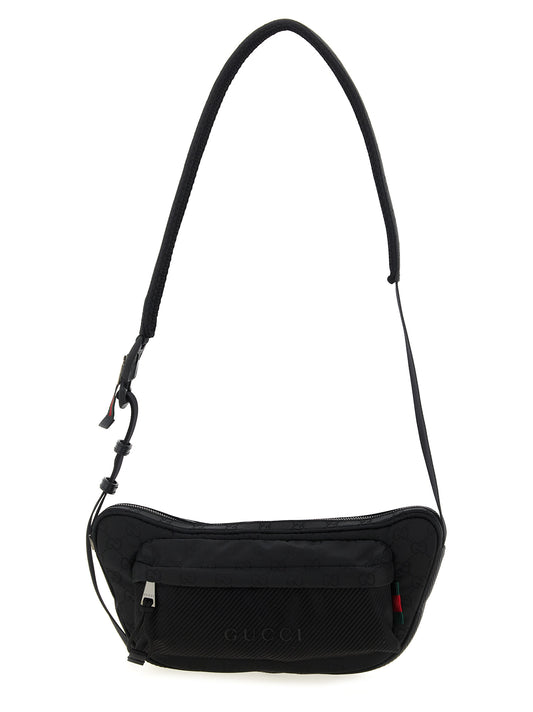 Large Crossbody Messenger Bag by Gucci for men in nylon polyester & polyethylene black features a artisanal Gg Nexus Nylon Polyester & Polyethylene Large Crossbody Messenger Bag design with a secure zipper, ample external-pockets, and versatile crossbody-strap, shoulder-strap & adjustable-strap for a artisanal finish.