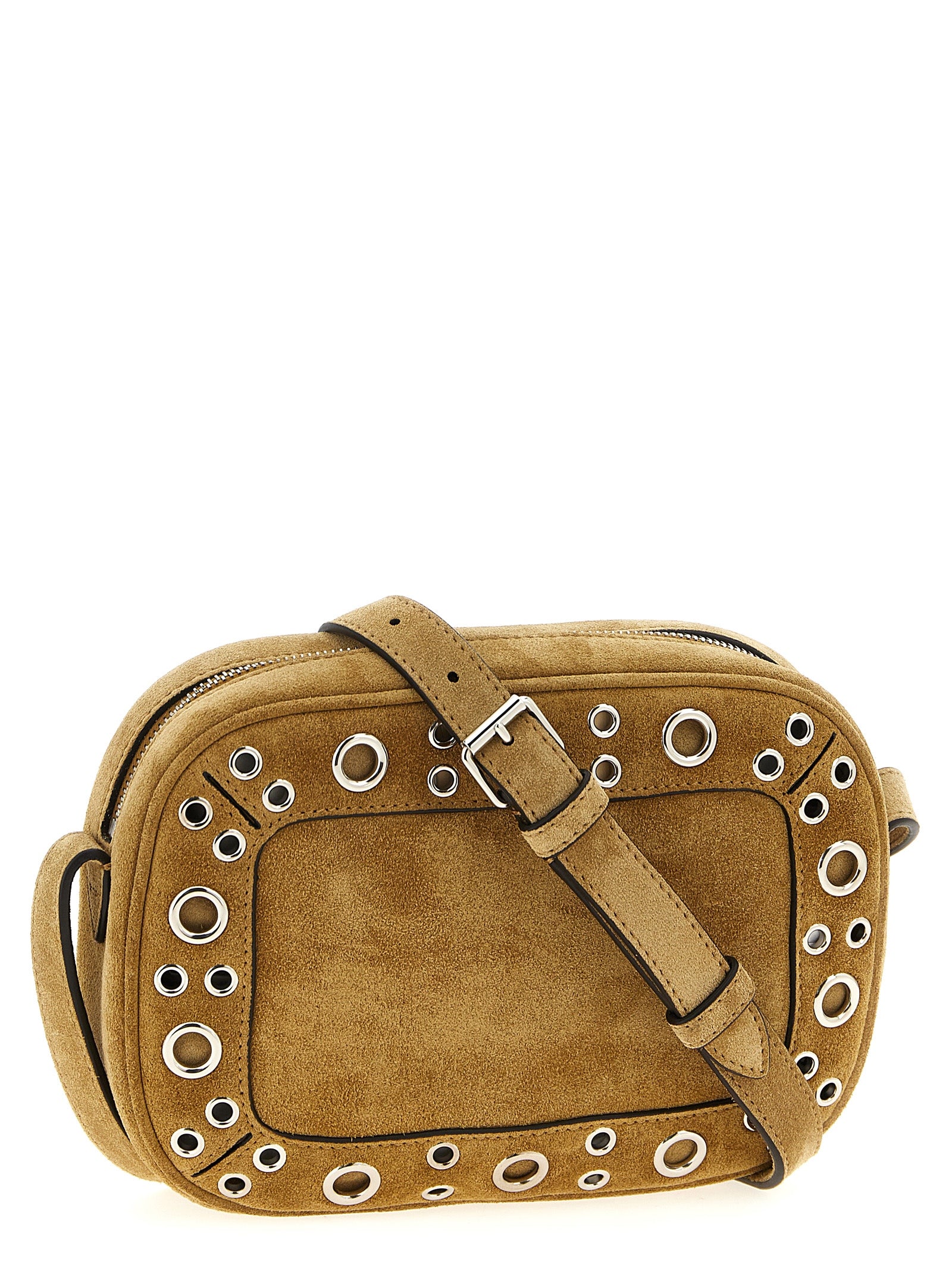 Crossbody Messenger Handbag by Valentino Garavani for unisex in suede leather beige & signature features a versatile chic silhouette, meticulously detailed with a secure zipper, ample , and versatile crossbody-strap, shoulder-strap & adjustable-strap.