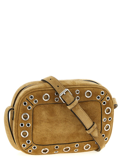 Crossbody Messenger Handbag by Valentino Garavani for unisex in suede leather beige & signature features a versatile chic silhouette, meticulously detailed with a secure zipper, ample , and versatile crossbody-strap, shoulder-strap & adjustable-strap.