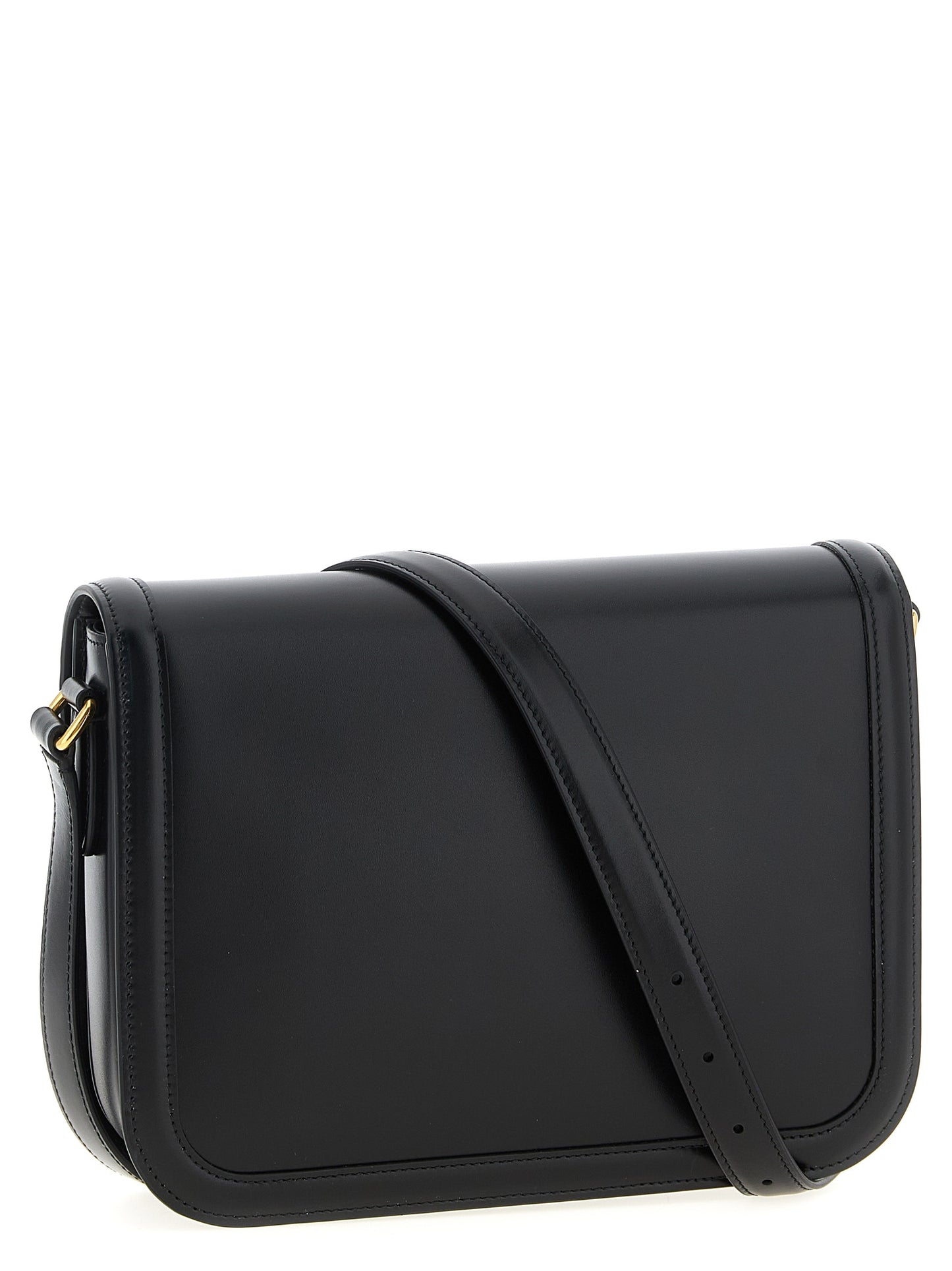 Shoulder Flap Bag by Valentino Garavani for unisex in calfskin leather black & signature features an effortlessly chic silhouette with a secure flap & magnetic, ample , and versatile shoulder-strap & adjustable-strap for effortlessly chic everyday luxury.