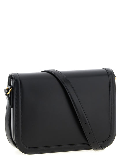 Shoulder Flap Bag by Valentino Garavani for unisex in calfskin leather black & signature features an effortlessly chic silhouette with a secure flap & magnetic, ample , and versatile shoulder-strap & adjustable-strap for effortlessly chic everyday luxury.