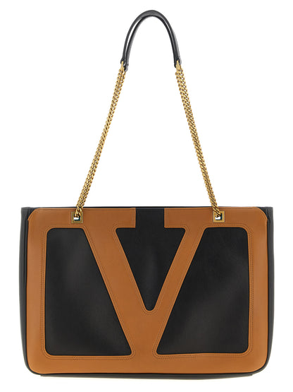 This Shopper Tote Bag by Valentino Garavani for unisex in polyester brown & signature features an jet-set Viva Superstar V Logo Polyester Shopper Tote Bag design with a secure zipper, ample , and jet-set handle.