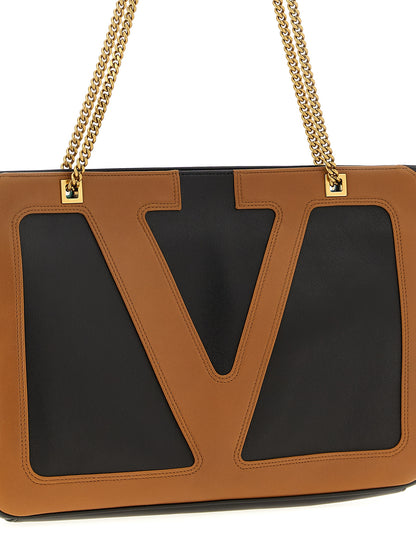 Shopper Tote Bag by Valentino Garavani for unisex in polyester brown & signature features an jet-set Viva Superstar V Logo Polyester Shopper Tote Bag design with a secure zipper, ample , and versatile handle for an jet-set finish.