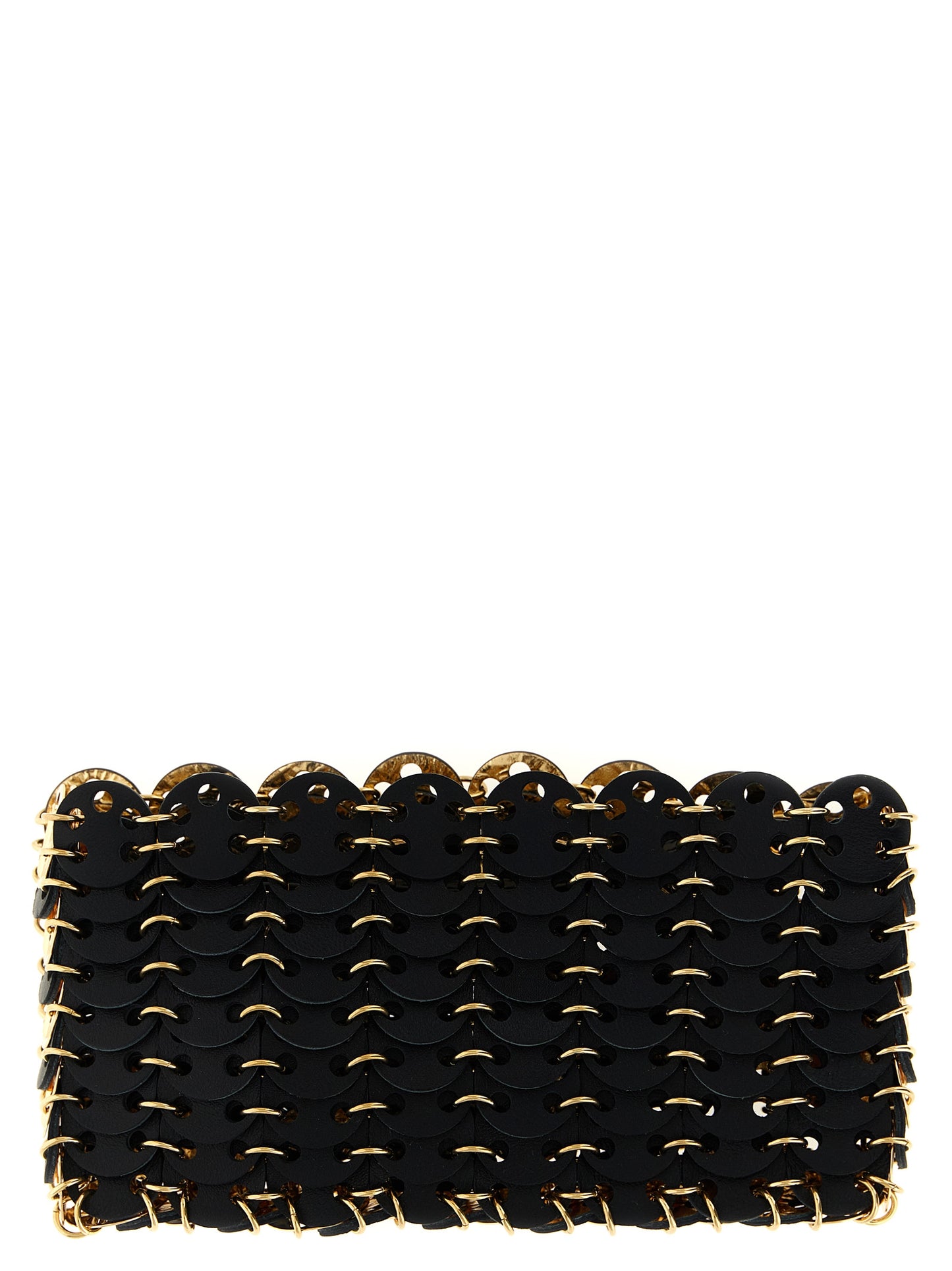 Crossbody Handbag by Paco Rabanne for women in bos taurus calf suede leather black showcases a versatile sophistication silhouette, featuring a secure magnetic, versatile sophistication , and versatile crossbody-strap & shoulder-strap for a versatile sophistication finish.