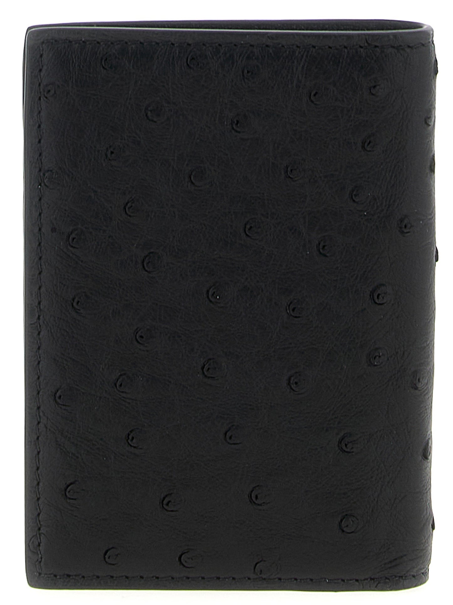 Cardholder Card Case by Valentino Garavani for men in ostrich leather black & signature features an refined design, elegantly showcasing the refined V Logo Ostrich Leather Cardholder Card Case aesthetic while integrating sophisticated card-organization.