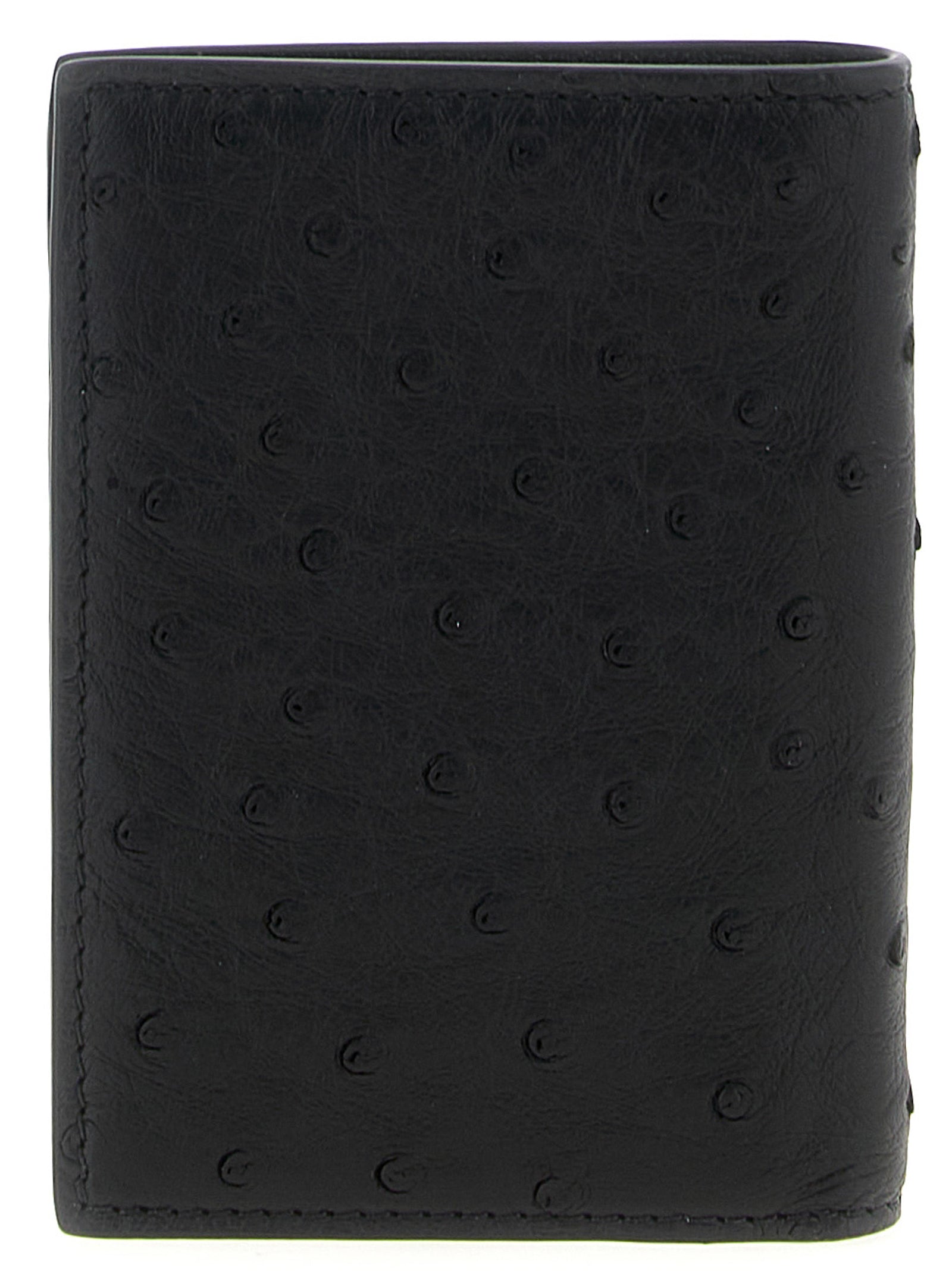 Cardholder Card Case by Valentino Garavani for men in ostrich leather black & signature features an refined design, elegantly showcasing the refined V Logo Ostrich Leather Cardholder Card Case aesthetic while integrating sophisticated card-organization.