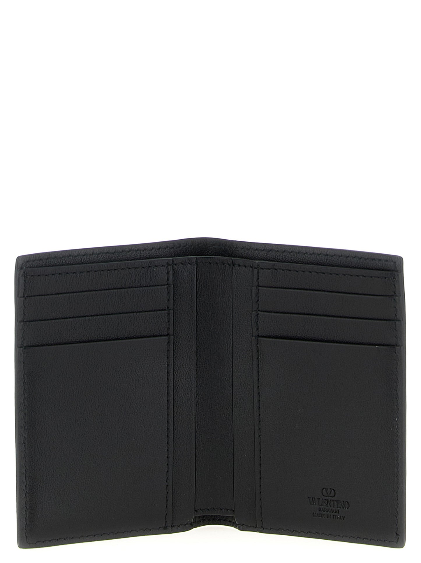 Cardholder Card Case by Valentino Garavani for men in ostrich leather black & signature features an refined silhouette from the V Logo Ostrich Leather Cardholder Card Case collection, highlighting refined card-organization for a premium and sophisticated look.
