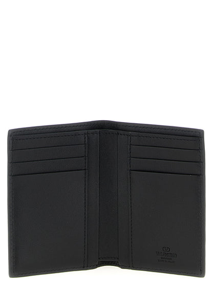 Cardholder Card Case by Valentino Garavani for men in ostrich leather black & signature features an refined silhouette from the V Logo Ostrich Leather Cardholder Card Case collection, highlighting refined card-organization for a premium and sophisticated look.