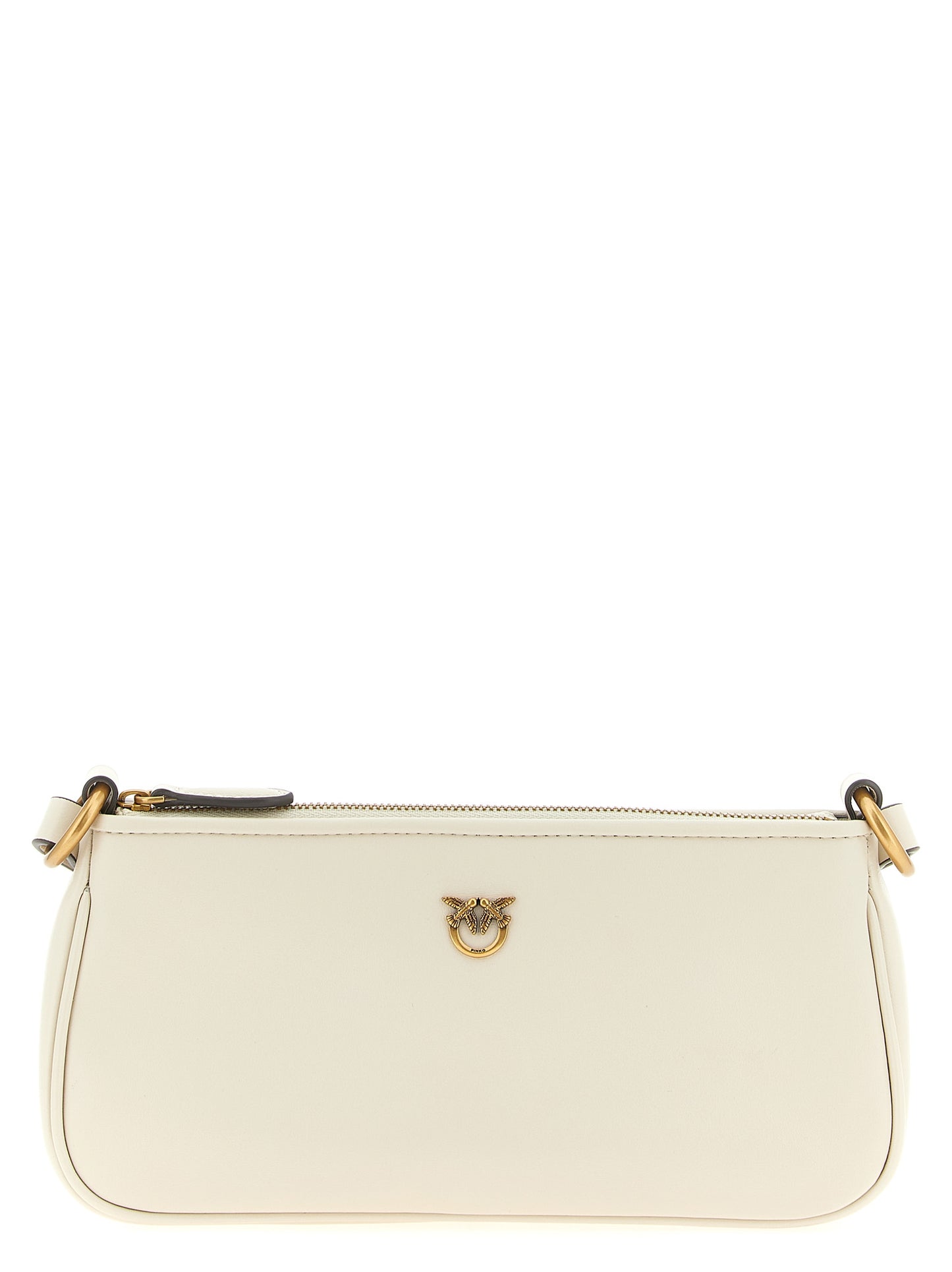 Mini Crossbody Half Moon Handbag by PINKO for women in viscose & synthetic fur white features a versatile chic silhouette, meticulously detailed with a secure zipper, ample , and versatile crossbody-strap, shoulder-strap & adjustable-strap.