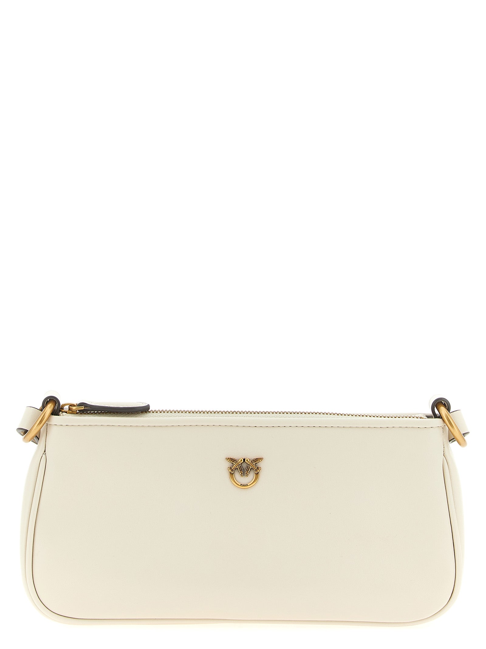 Mini Crossbody Half Moon Handbag by PINKO for women in viscose & synthetic fur white features a versatile chic silhouette, meticulously detailed with a secure zipper, ample , and versatile crossbody-strap, shoulder-strap & adjustable-strap.