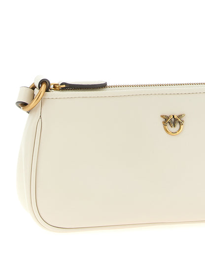 Mini Crossbody Half Moon Handbag by PINKO for women in viscose & synthetic fur white features a transformative elegance silhouette, showcasing a secure zipper, organized , and versatile crossbody-strap, shoulder-strap & adjustable-strap for a transformative elegance look.