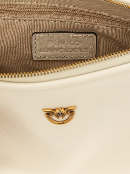 Mini Crossbody Half Moon Handbag by PINKO for women in viscose & synthetic fur white features an versatile silhouette, showcasing a secure zipper and versatile with versatile crossbody-strap, shoulder-strap & adjustable-strap for a versatile finish.