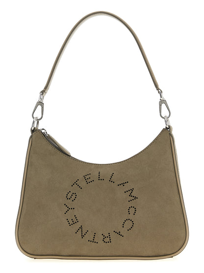 Small Shoulder Hobo Bag by Stella McCartney for women in polyamide viscose gray features an effortlessly chic silhouette with a secure zipper, ample , and versatile shoulder-strap, adjustable-strap & handle for effortlessly chic everyday luxury.