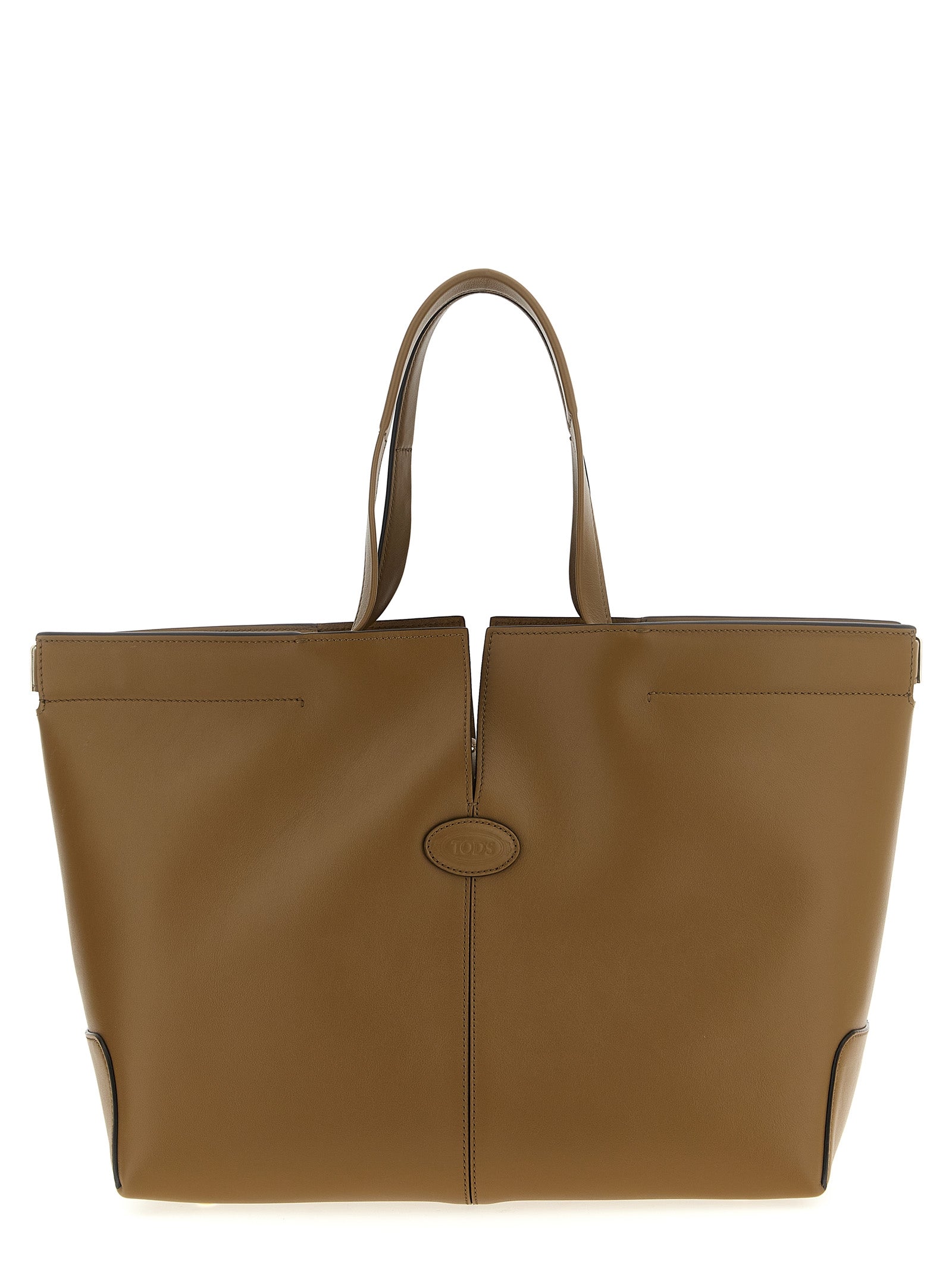 Shopper Tote Clutch Bag by Tod's for women in calfskin leather bicolour & green features an jet-set-ready silhouette, showcasing the Di Bag Folio Calfskin Leather Shopper Tote Clutch design with a secure snap & button, ample , and versatile .