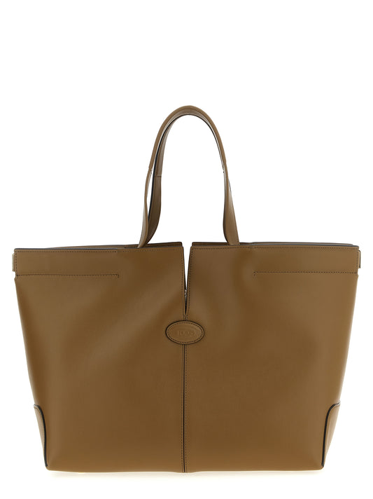 Shopper Tote Clutch Bag by Tod's for women in calfskin leather bicolour & green features an jet-set-ready silhouette, showcasing the Di Bag Folio Calfskin Leather Shopper Tote Clutch design with a secure snap & button, ample , and versatile .