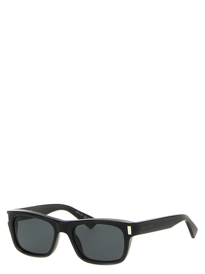 Sunglasses by Saint Laurent for men in silicone resin & acetate black features an timeless with black coloured frame frames and for a timeless finish.