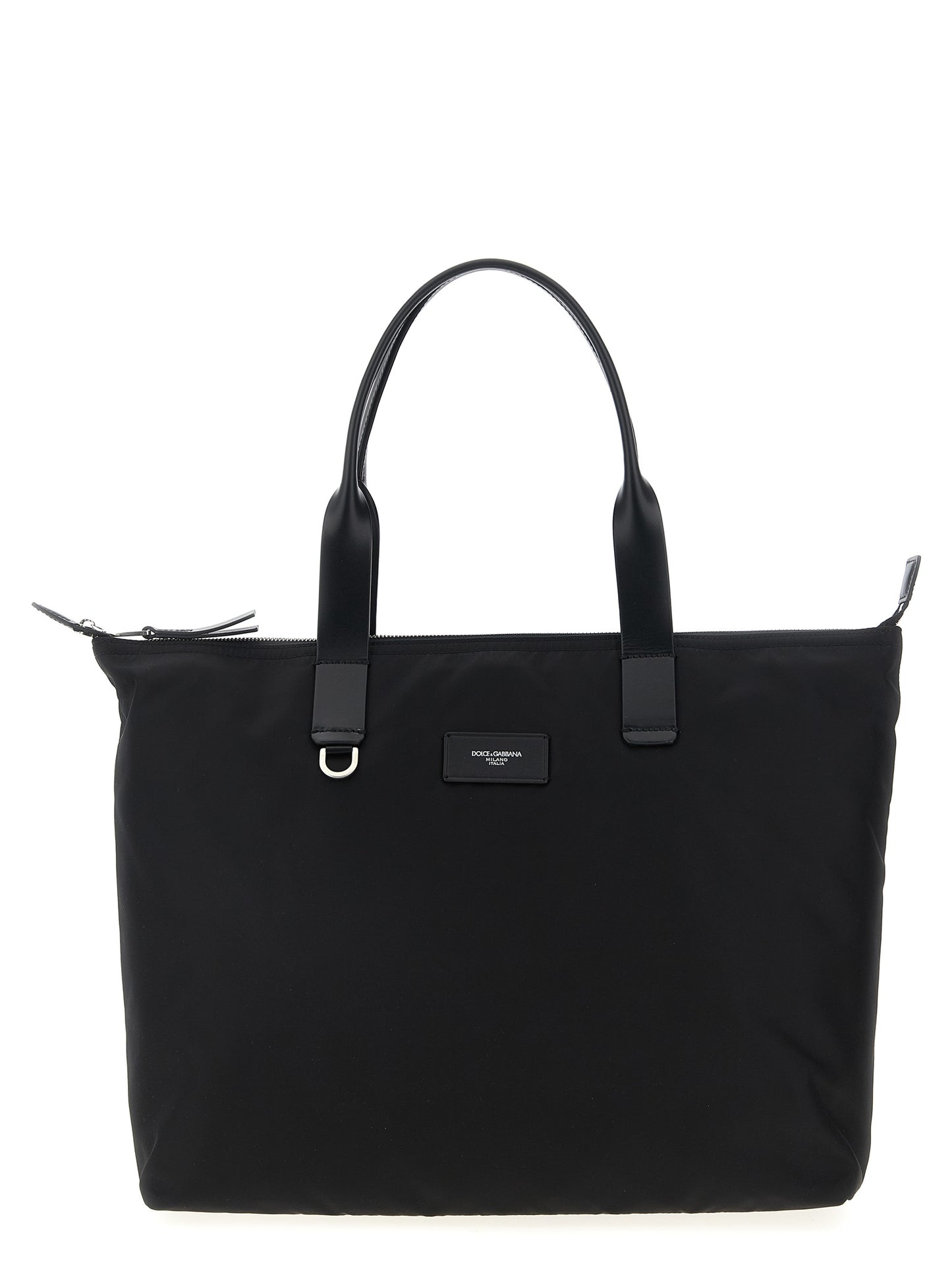 Medium Shopper Tote Bag by Dolce & Gabbana for men in leather & nylon black features an jet-setting Leather Nylon Medium Shopper Tote Bag design with a secure zipper, jet-setting , and versatile handle for a jet-setting look.