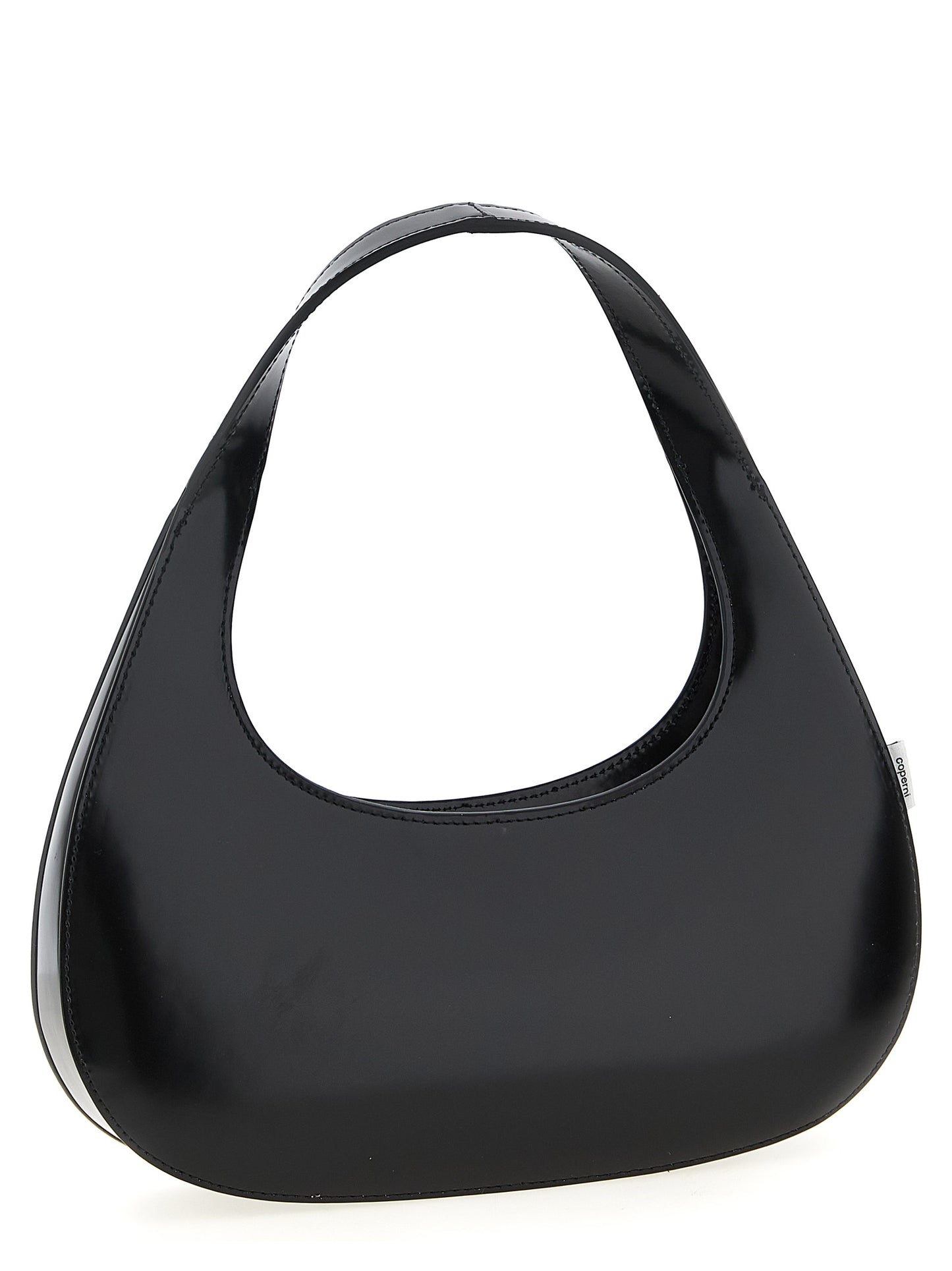 This Handbag by Coperni for women in leather and black presents a sculptural silhouette featuring a secure zipper, ample , and versatile handle for a sculptural finish.