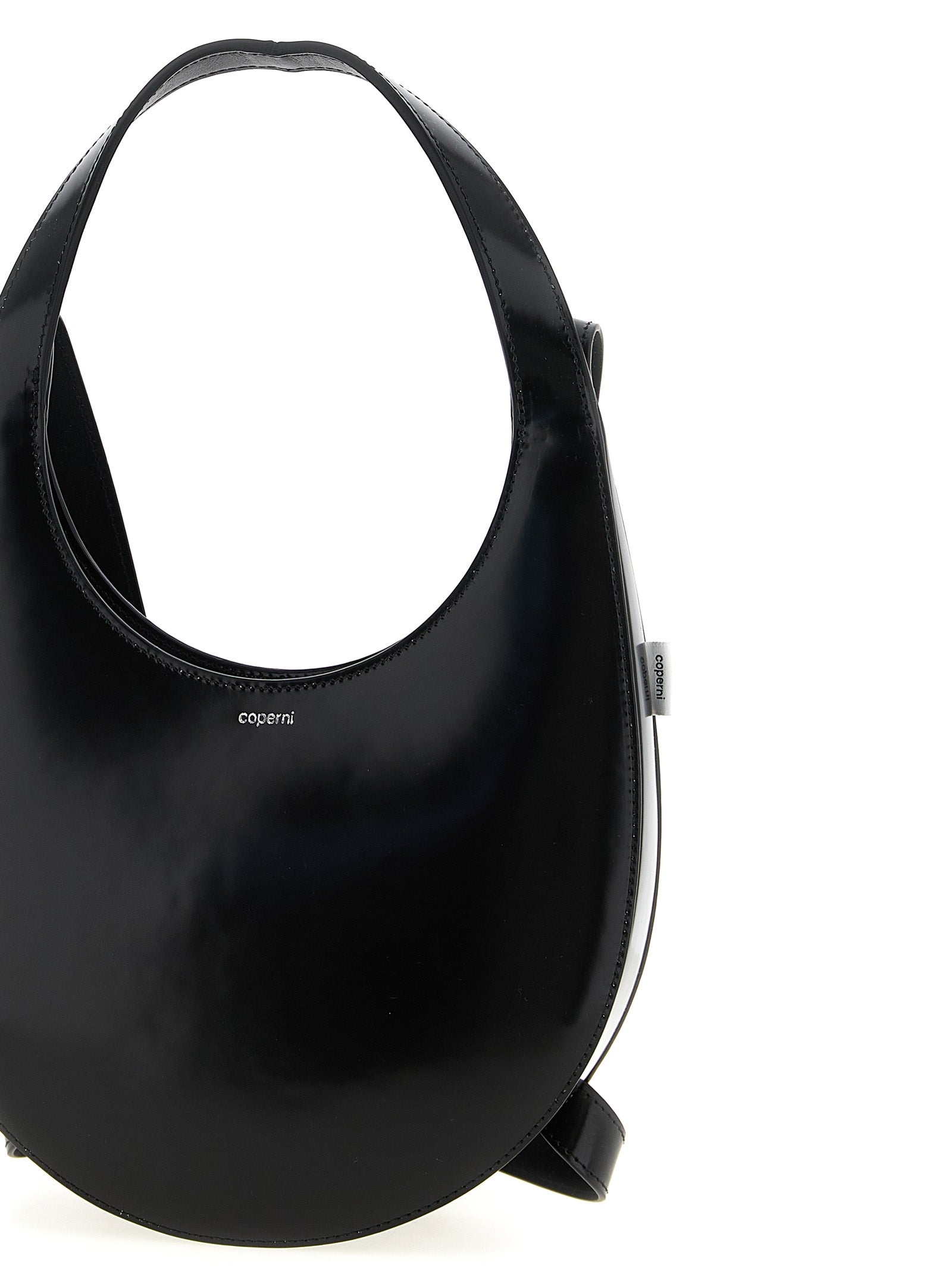 Backpack by Coperni for women in leather & metal black features a stately Icon Swipe Leather & Metal Backpack design, showcasing a secure zipper & buckle, ample , and versatile backpack-strap, adjustable-strap & handle for a stately finish.