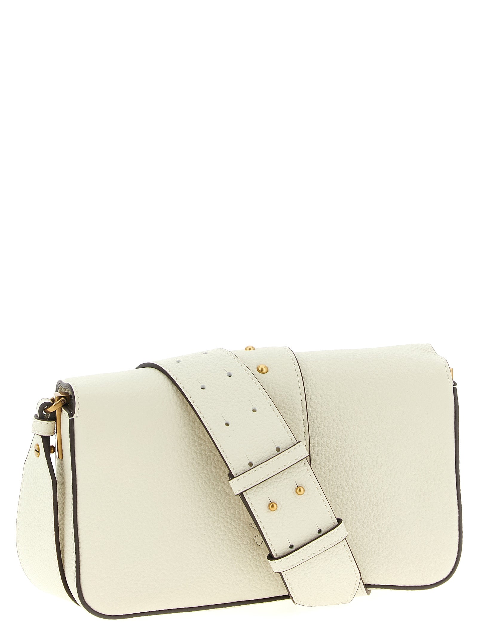 Mini Crossbody Flap Handbag by PINKO for women in viscose & synthetic fur white features a versatile chic silhouette, meticulously detailed with a secure flap & magnetic, ample , and versatile crossbody-strap, shoulder-strap & adjustable-strap.