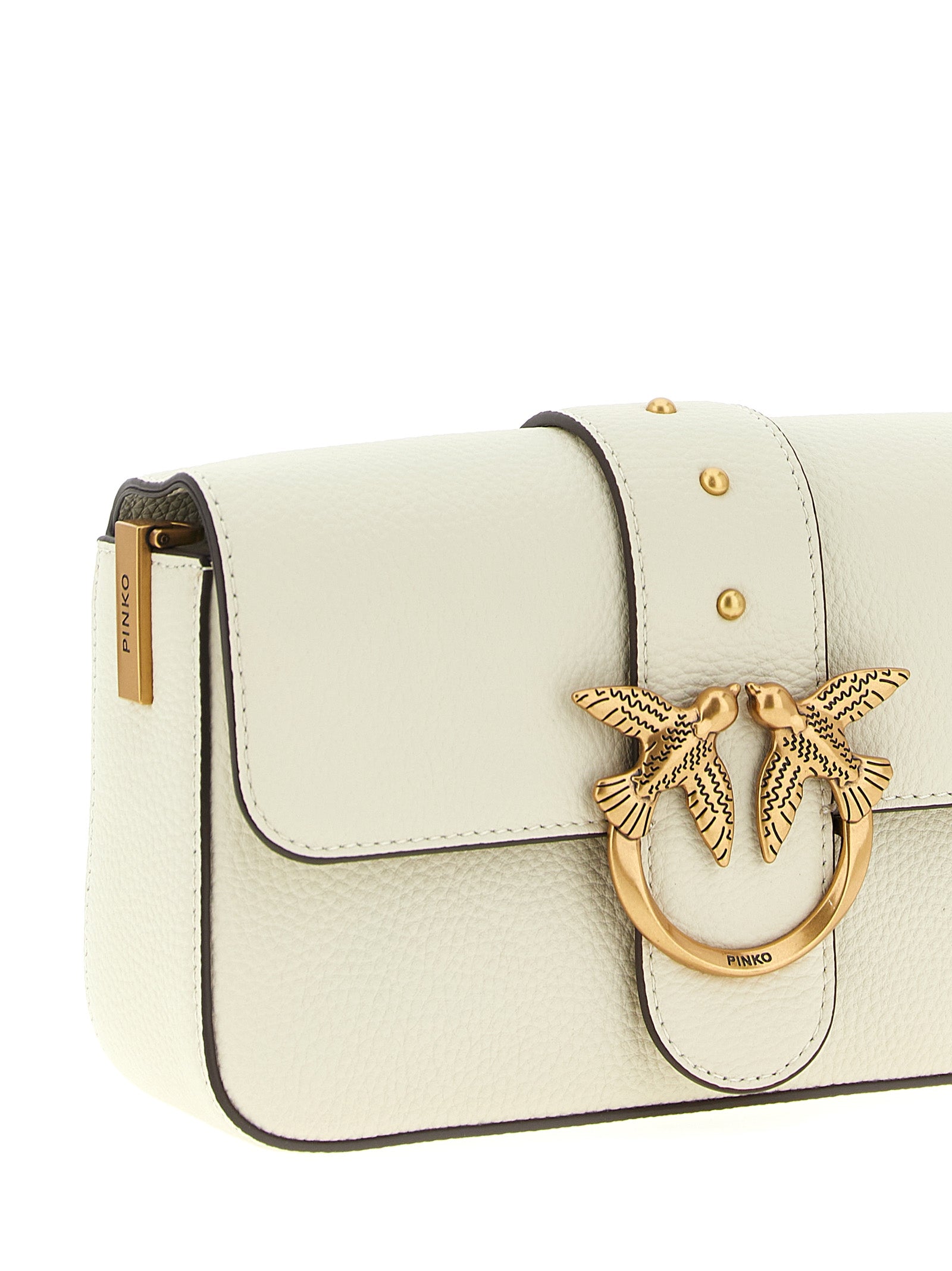 Mini Crossbody Flap Handbag by PINKO for women in viscose & synthetic fur white features a multifaceted silhouette, showcasing a secure flap & magnetic and multifaceted with versatile crossbody-strap, shoulder-strap & adjustable-strap for multifaceted style.