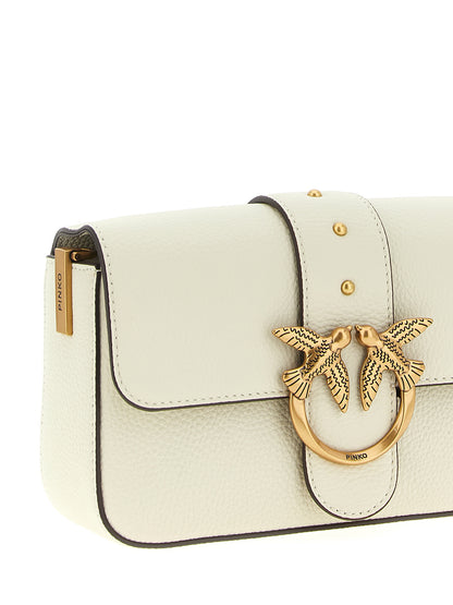 Mini Crossbody Flap Handbag by PINKO for women in viscose & synthetic fur white features a multifaceted silhouette, showcasing a secure flap & magnetic and multifaceted with versatile crossbody-strap, shoulder-strap & adjustable-strap for multifaceted style.