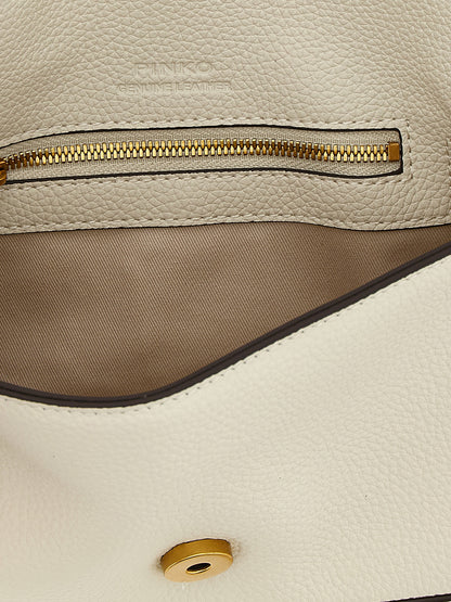 Mini Crossbody Flap Handbag by PINKO for women in viscose & synthetic fur white features a transformative elegance silhouette, showcasing a secure flap & magnetic, organized , and versatile crossbody-strap, shoulder-strap & adjustable-strap for a transformative elegance look.
