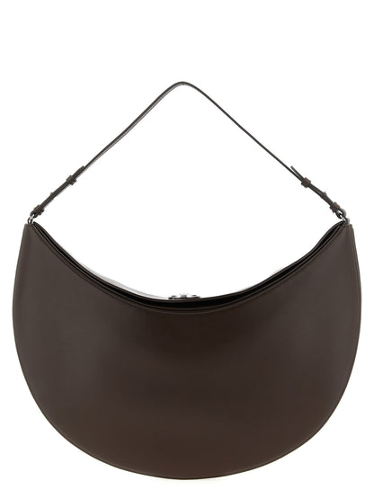 Shoulder Flap Bag by Jacquemus for women in calfskin leather brown features a statuesque silhouette, showcasing a secure flap, magnetic & button and statuesque with versatile shoulder-strap, adjustable-strap & handle for a statuesque finish.