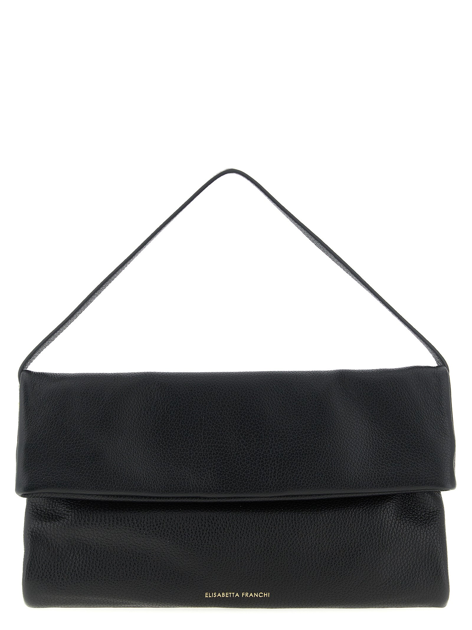 Shoulder Bag by Elisabetta Franchi for women in calfskin leather black features a statuesque silhouette, showcasing a secure magnetic and statuesque with versatile shoulder-strap & handle for a statuesque finish.