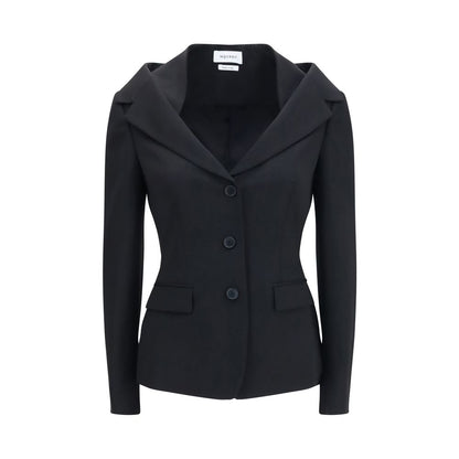Overcoat by Alexander McQueen for women in merino wool black features a contemporary silhouette showcasing a contemporary and refined pockets for a sophisticated finish.