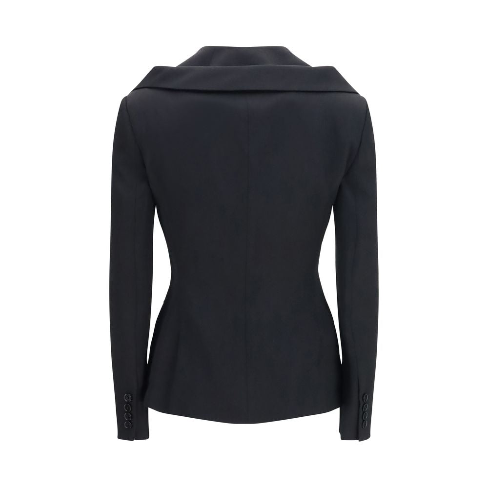 Overcoat by Alexander McQueen for women in merino wool black features an voluminous silhouette, showcasing distinct pockets and a voluminous for a truly voluminous aesthetic.