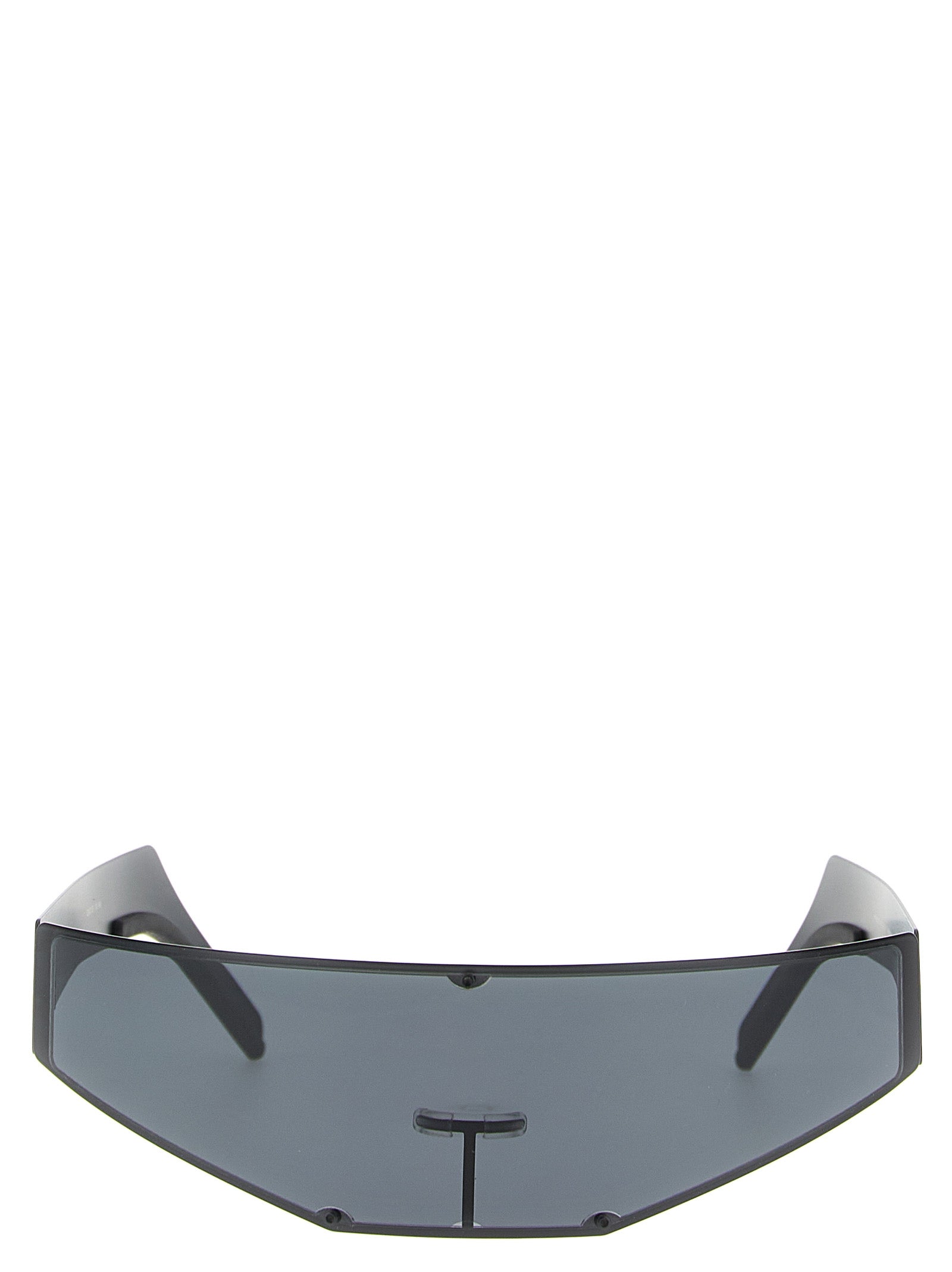 Sunglasses by Rick Owens for men in stainless steel & rubber black features an effortlessly chic with black coloured frame detailing and for a effortlessly chic aesthetic.
