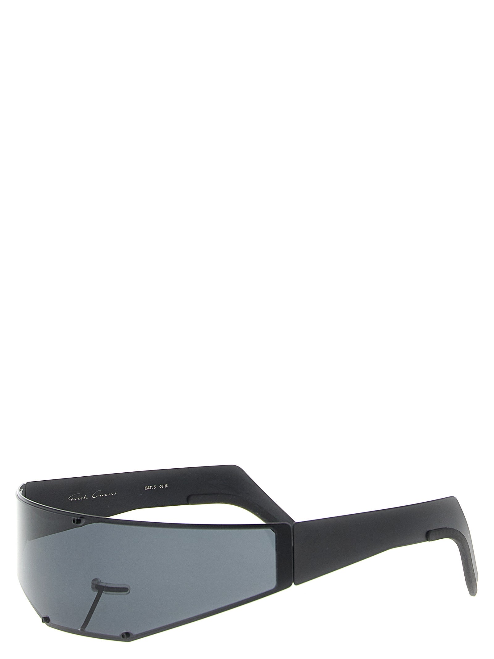Sunglasses by Rick Owens for men in stainless steel & rubber black features an timeless with black coloured frame frames and for a timeless finish.
