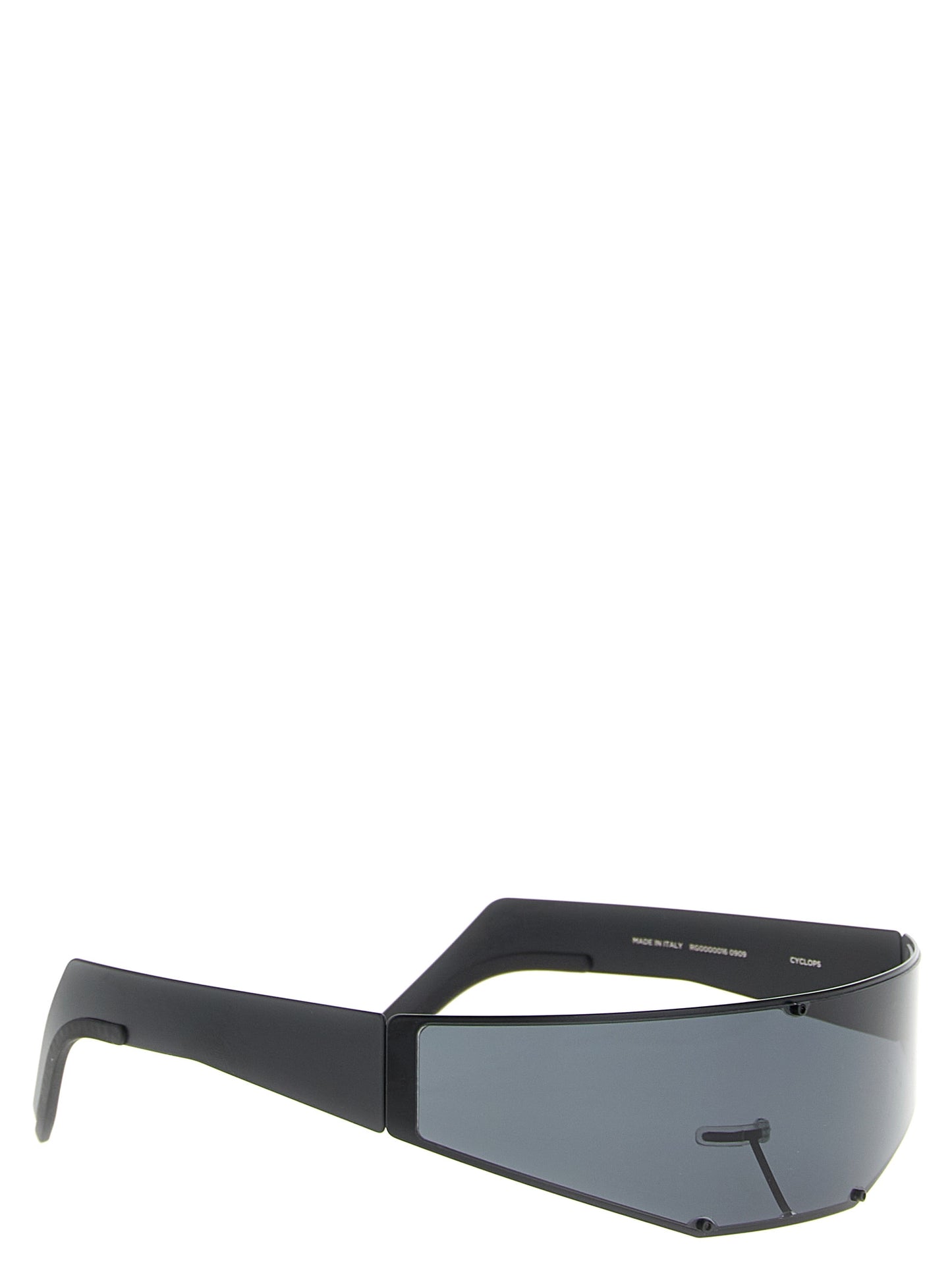 Sunglasses by Rick Owens for men in stainless steel & rubber and black featuring an stylish with a sophisticated black coloured frame finish and high-performance .