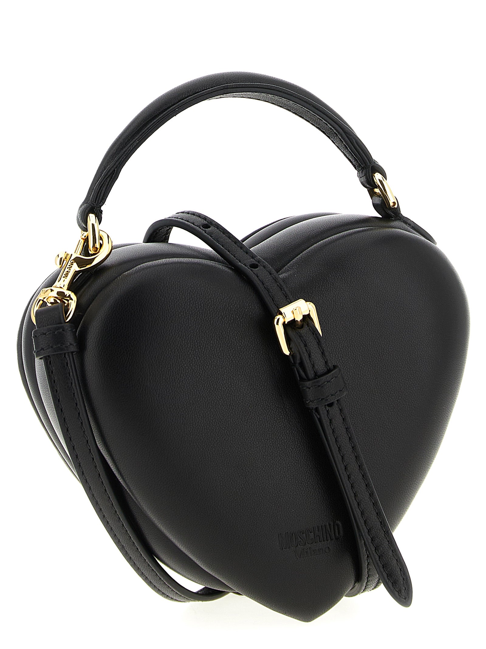 This Handbag by Moschino for women in foam and black presents a sculptural silhouette featuring a secure , ample , and versatile shoulder-strap, adjustable-strap & handle for a sculptural finish.