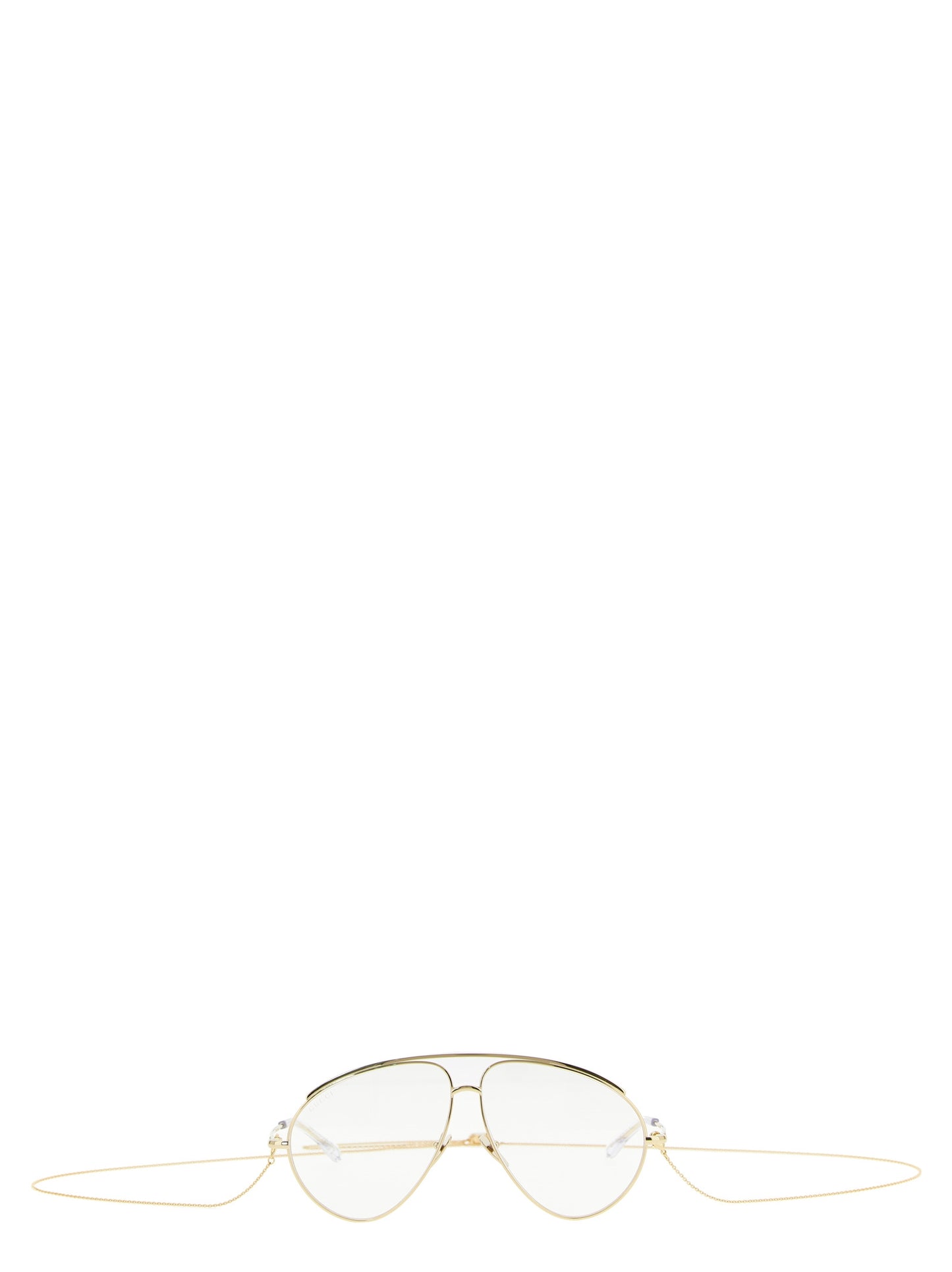 Sunglasses by Gucci for women in acetate & polyamide gold & transparent features an timeless aviator frame design with gold coloured frame frames and for a timeless finish.