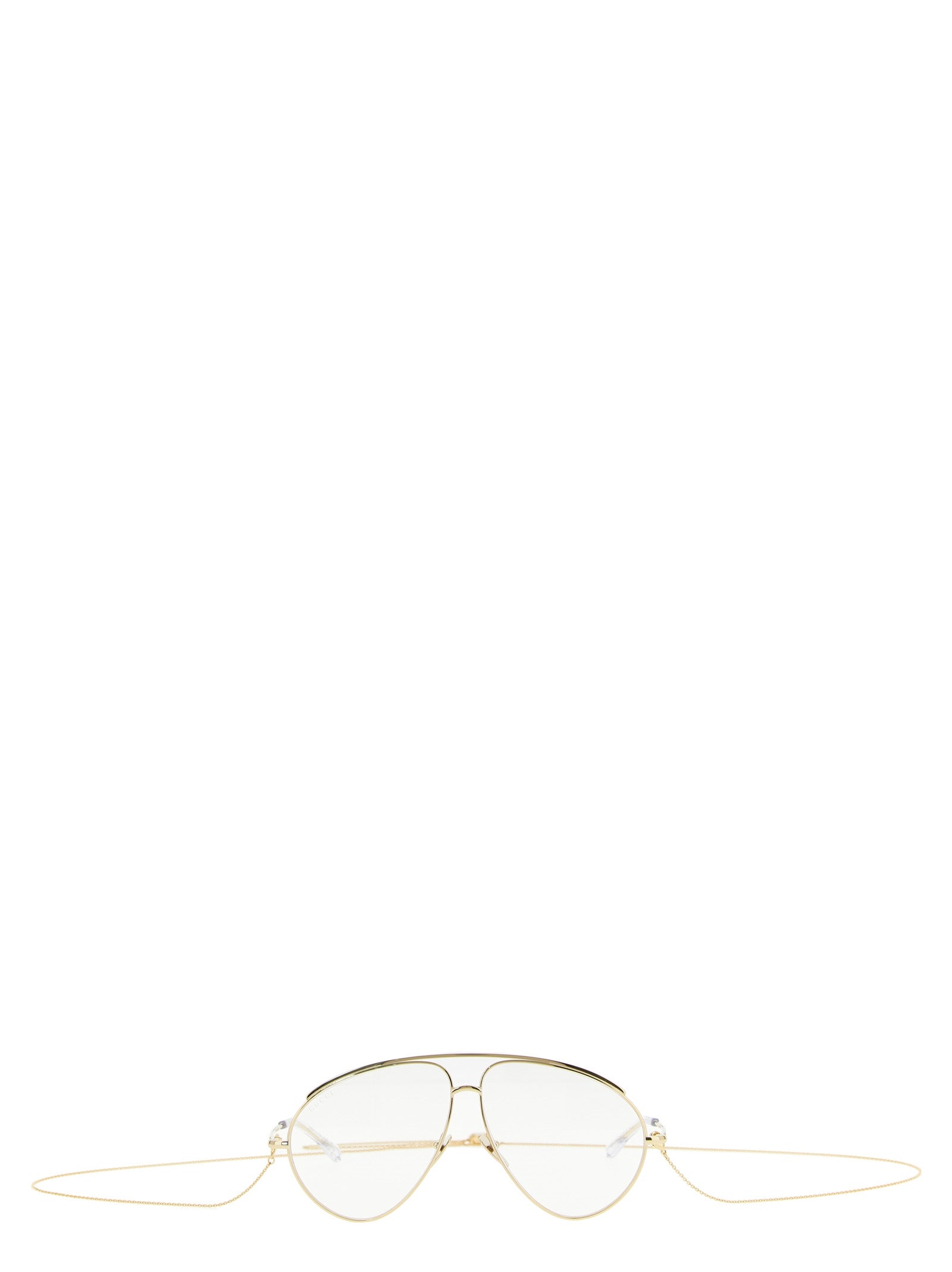 Sunglasses by Gucci for women in acetate & polyamide gold & transparent features an timeless aviator frame design with gold coloured frame frames and for a timeless finish.