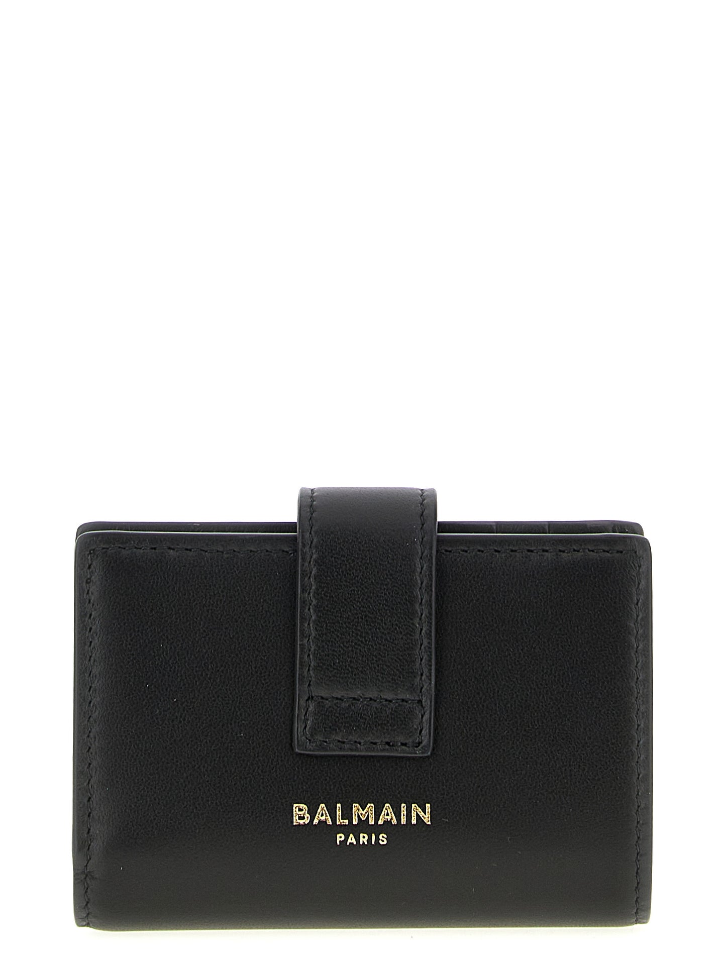 Cardholder Card Case by Balmain for women in leather & brass black features a refined silhouette, showcasing the elegant lines of the Pulse Leather & Brass Cardholder Card Case alongside premium card-organization for a refined finish.
