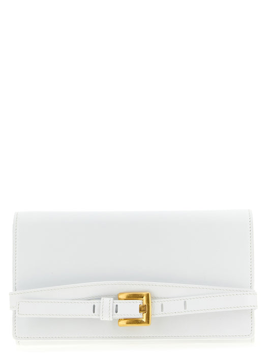 Cardholder Card Case by Balmain for women in calfskin leather gold & white features an refined design, elegantly showcasing the refined Shuffle Calfskin Leather Cardholder Card Case aesthetic while integrating sophisticated card-organization.