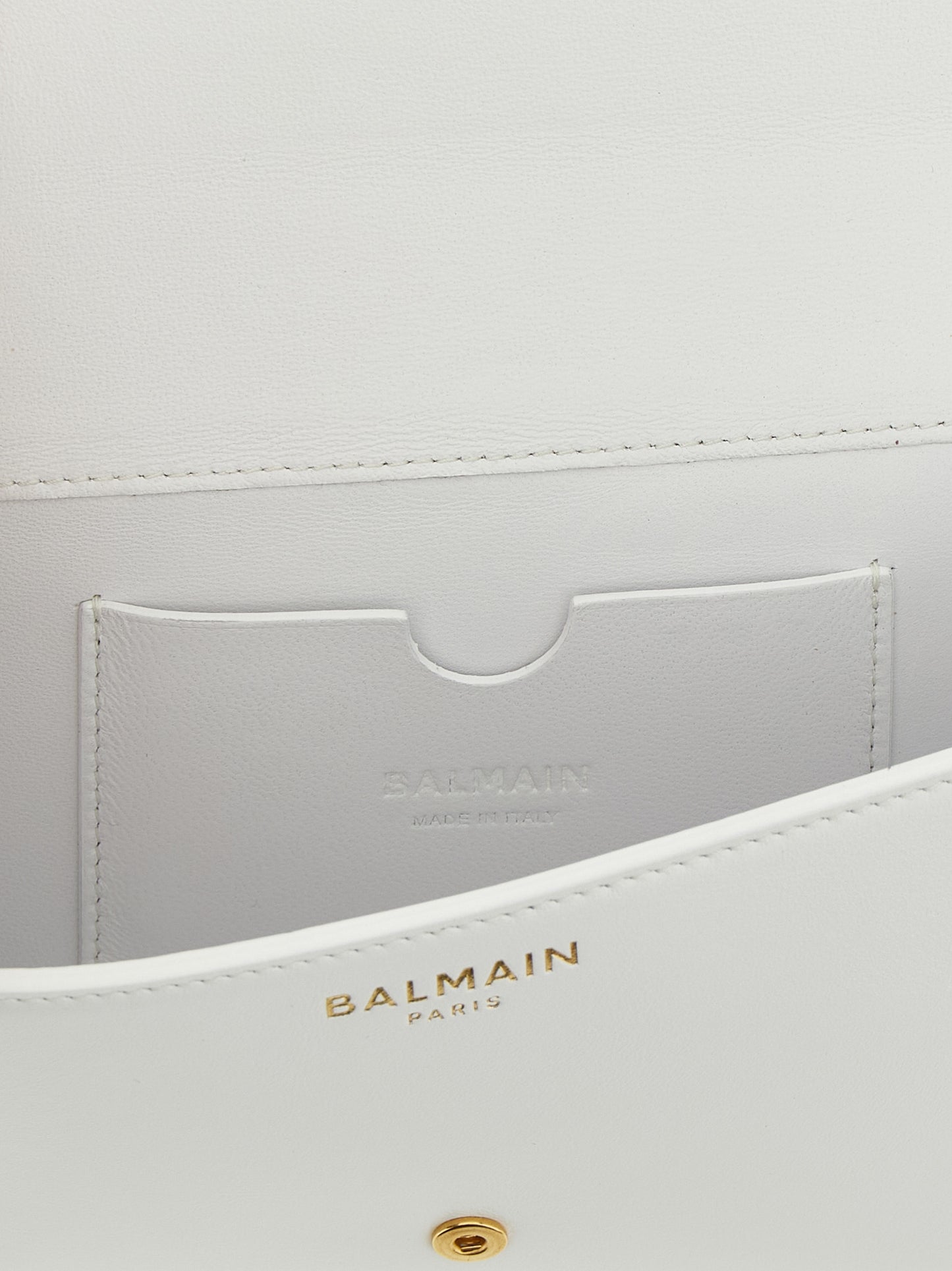 Cardholder Card Case by Balmain for women in calfskin leather gold & white features a polished Shuffle Calfskin Leather Cardholder Card Case design with polished card-organization.