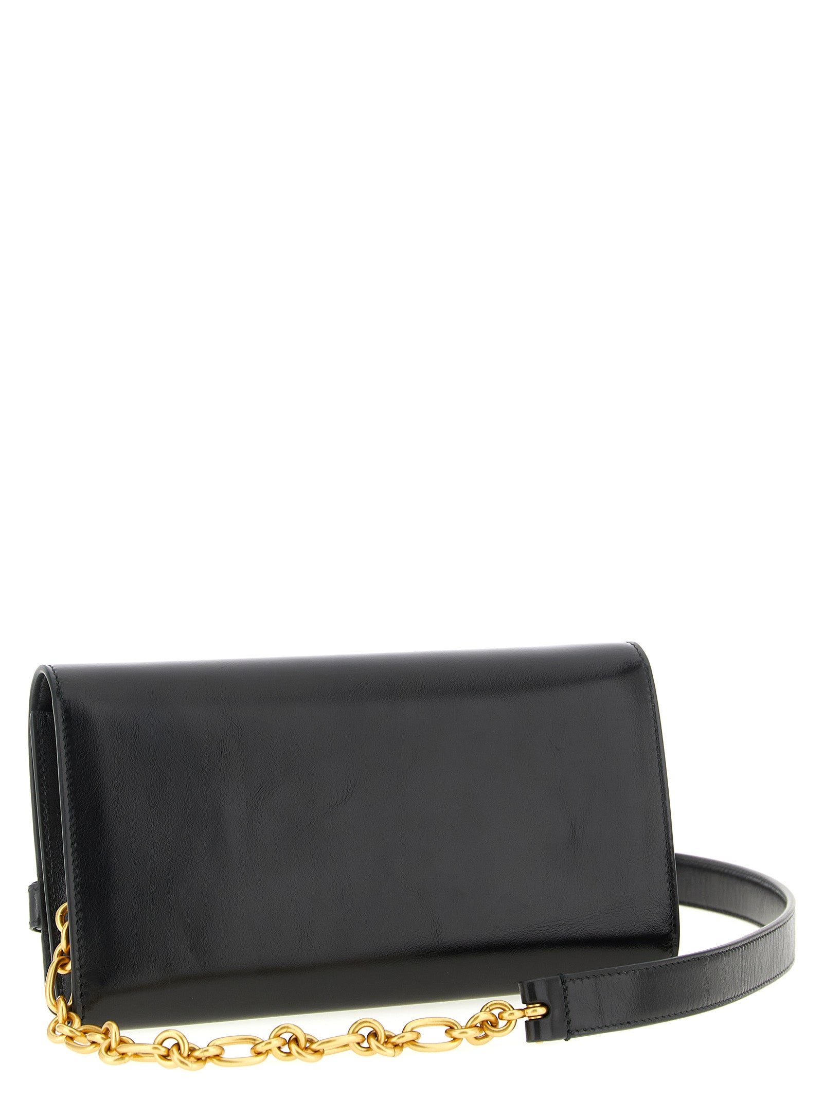 Cardholder Card Case by Balmain for women in calfskin leather black & gold features a polished Shuffle Calfskin Leather Cardholder Card Case design with polished card-organization.