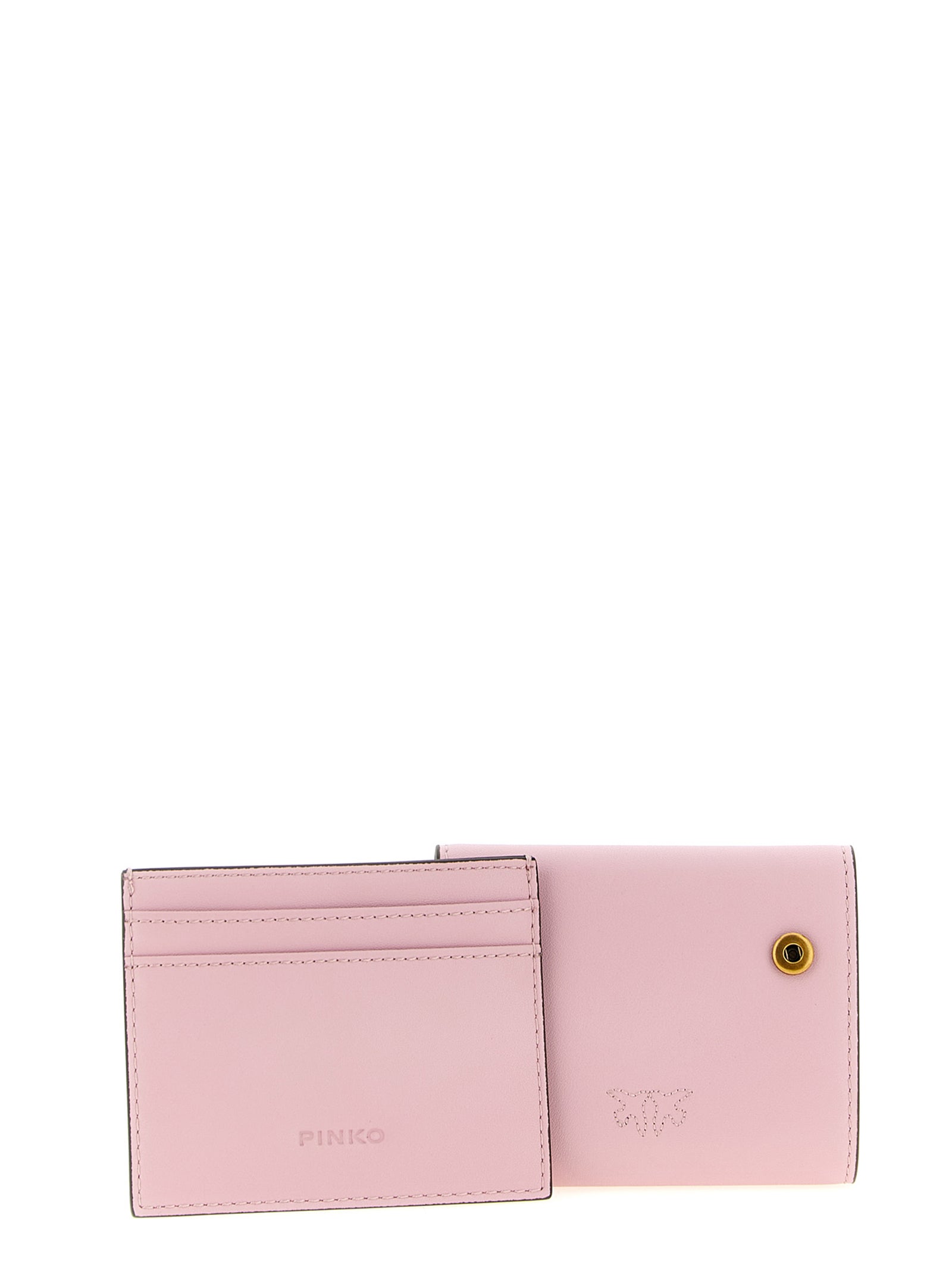 Cardholder Card Case by PINKO for women in leather & metal multicolor & pink features a refined silhouette, showcasing the elegant lines of the Leather & Metal Cardholder Card Case alongside premium card-organization for a refined finish.