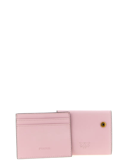 Cardholder Card Case by PINKO for women in leather & metal multicolor & pink features a refined silhouette, showcasing the elegant lines of the Leather & Metal Cardholder Card Case alongside premium card-organization for a refined finish.