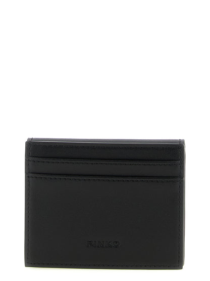 Cardholder Card Case by PINKO for women in leather & metal black features an refined design, elegantly showcasing the refined Leather & Metal Cardholder Card Case aesthetic while integrating sophisticated card-organization.