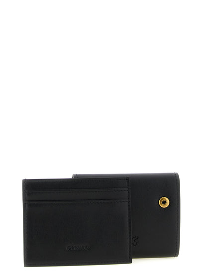 Cardholder Card Case by PINKO for women in leather & metal black features a polished Leather & Metal Cardholder Card Case design with polished card-organization.