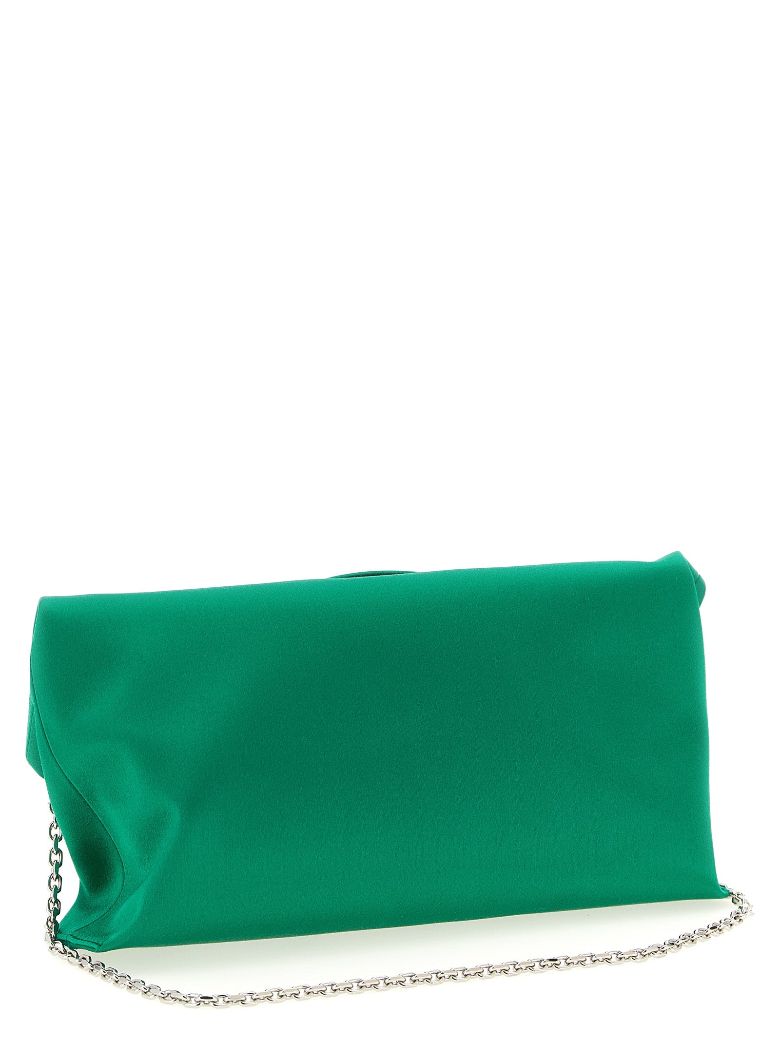 Shoulder Evening Clutch Handbag by Roger Vivier for women in silicone & rubber bicolour & green features a statuesque silhouette, showcasing a secure magnetic and organized with versatile shoulder-strap for statuesque evening wear.