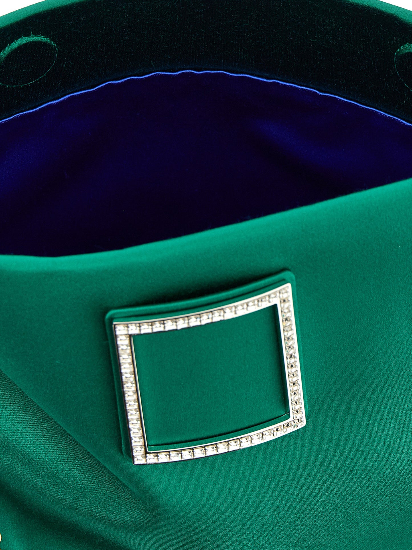 Shoulder Evening Clutch Handbag by Roger Vivier for women in silicone & rubber bicolour & green features a sculptural silhouette with a secure magnetic, organized , and versatile shoulder-strap for a sculptural finish.